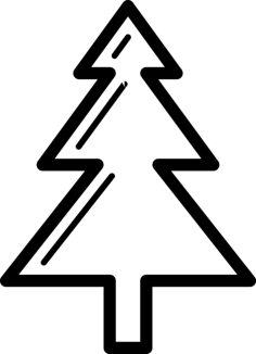 Christmast Pine Editable Svg Line Art, Free Vectors File